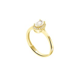 δαχτυλίδι ροζέτα κίτρινο χρυσό λευκό ζιργκόν D11100942  