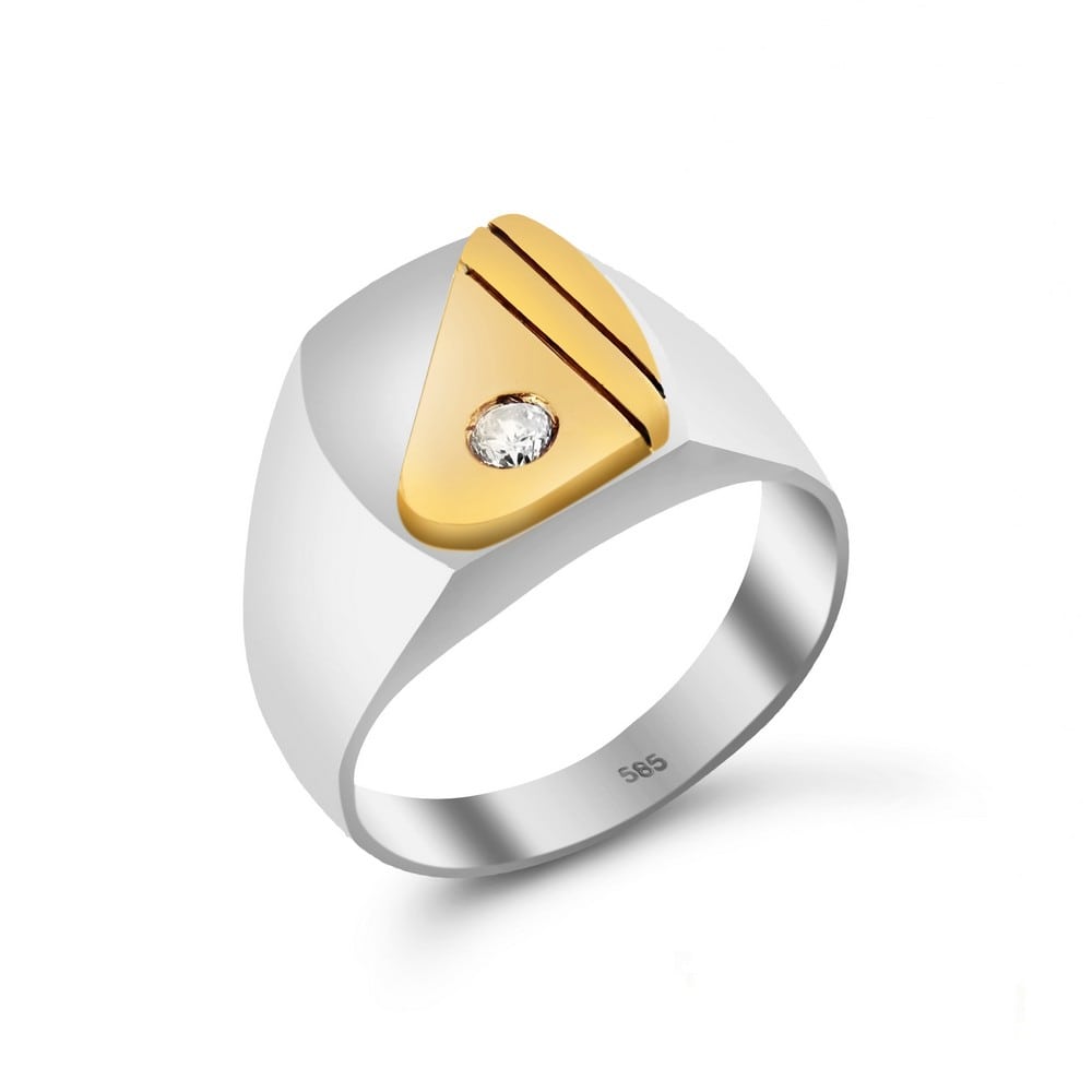 Aνδρικό δαχτυλίδι λευκόχρυσο ζιργκόν D11400586