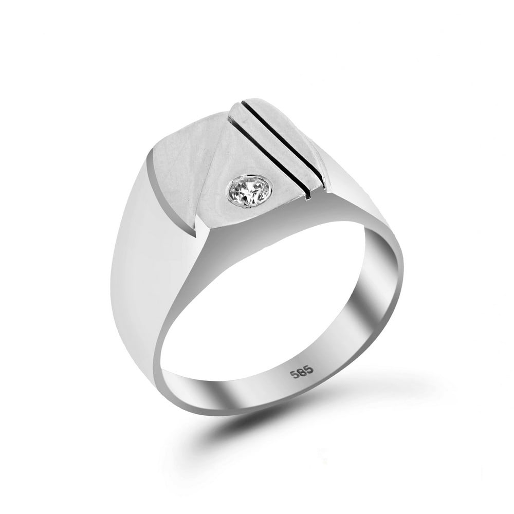 Ανδρικό λευκόχρυσο δαχτυλίδι ζιργκόν D11200591