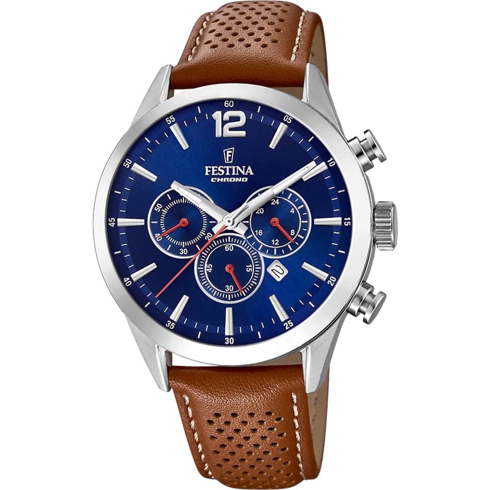 ανδρικό ρολόι festina chronograph brown leather F205423