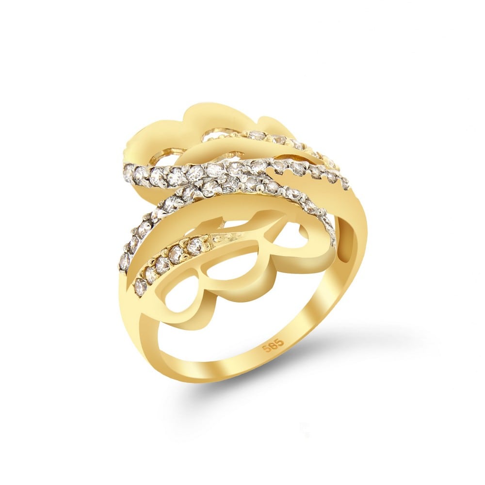 Δαχτυλίδι γυναικείο κίτρινο χρυσό καμπυλόγραμμα D11100716