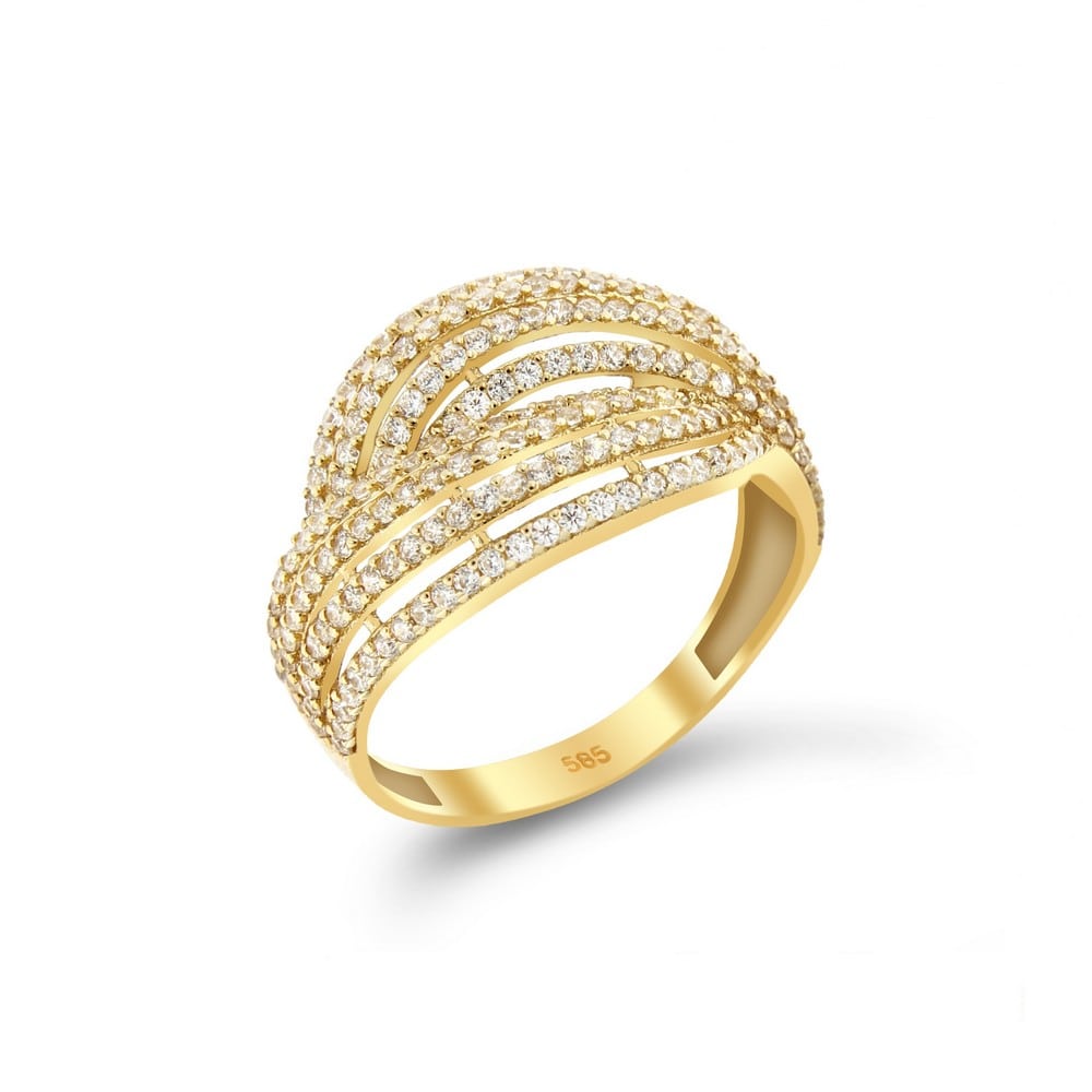 Δαχτυλίδι κίτρινο χρυσό γυναικείο ζιργκόν D11100706