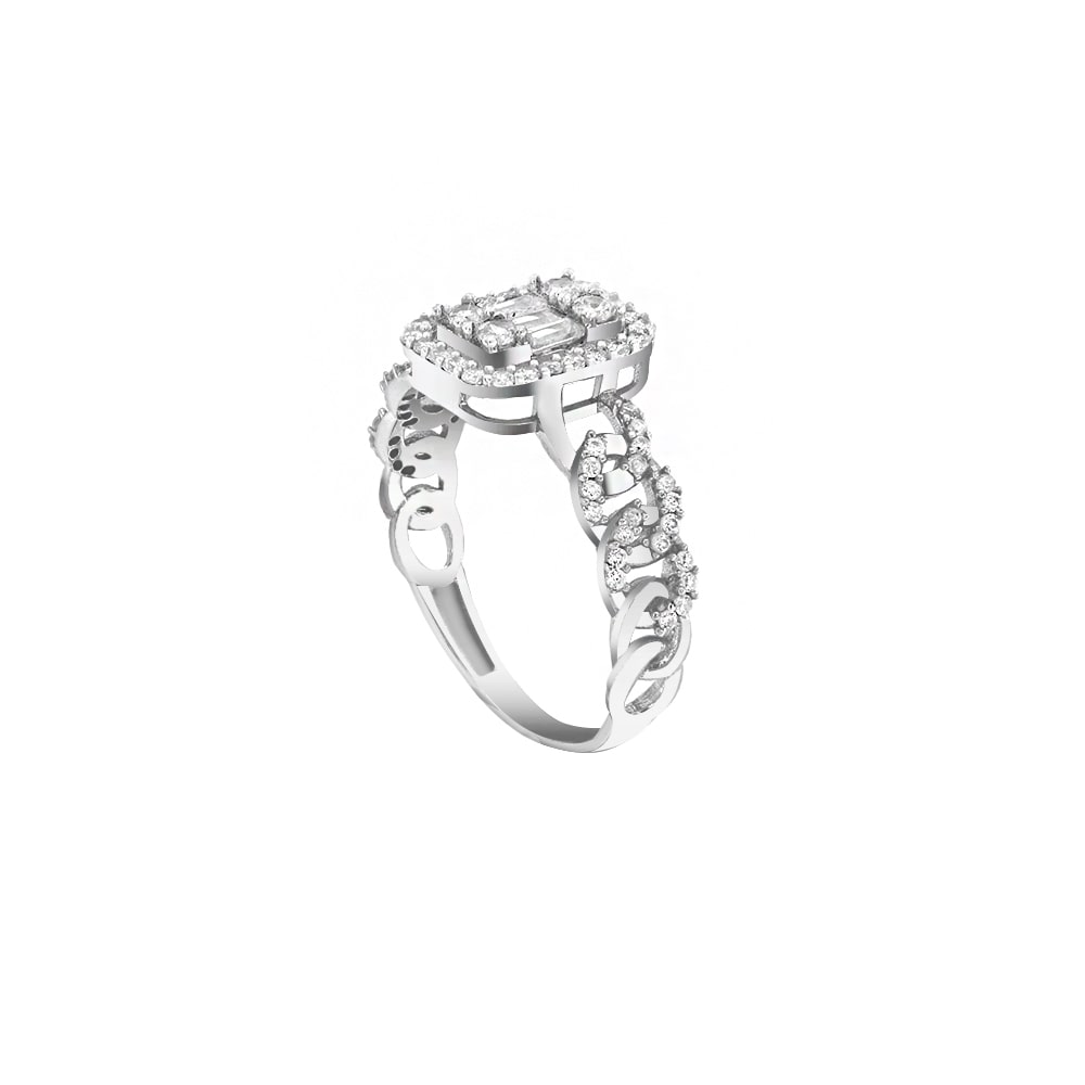 δαχτυλίδι λευκόχρυσο γυναικείο λευκά ζιργκόν D11201015