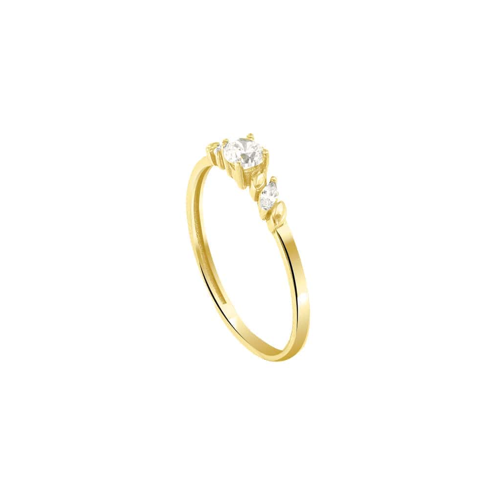 δαχτυλίδι μονόπετρο κίτρινο χρυσό ζιργκόν D11100972