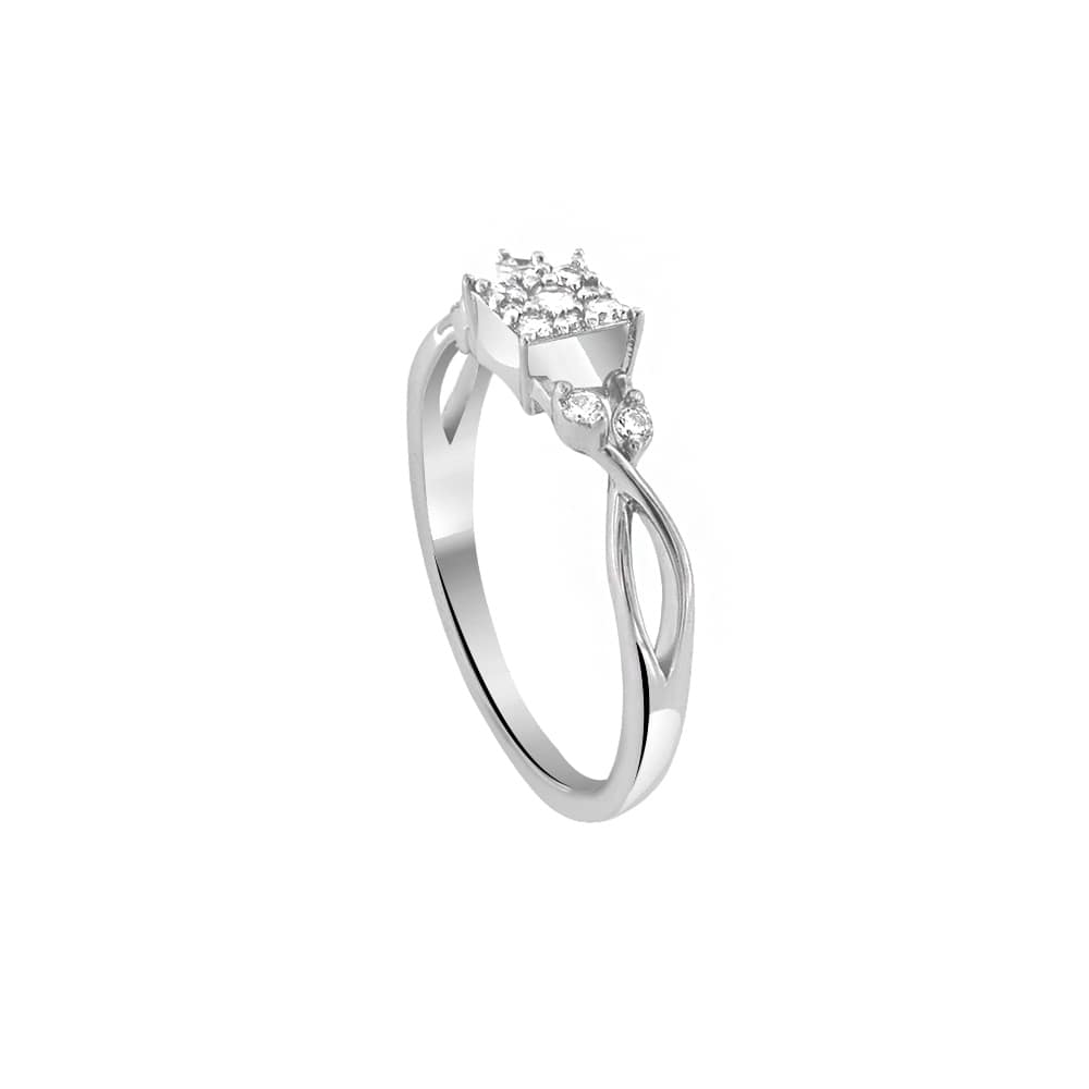γυναικείο ασημένιο δαχτυλίδι λευκά ζιργκόν D21200202