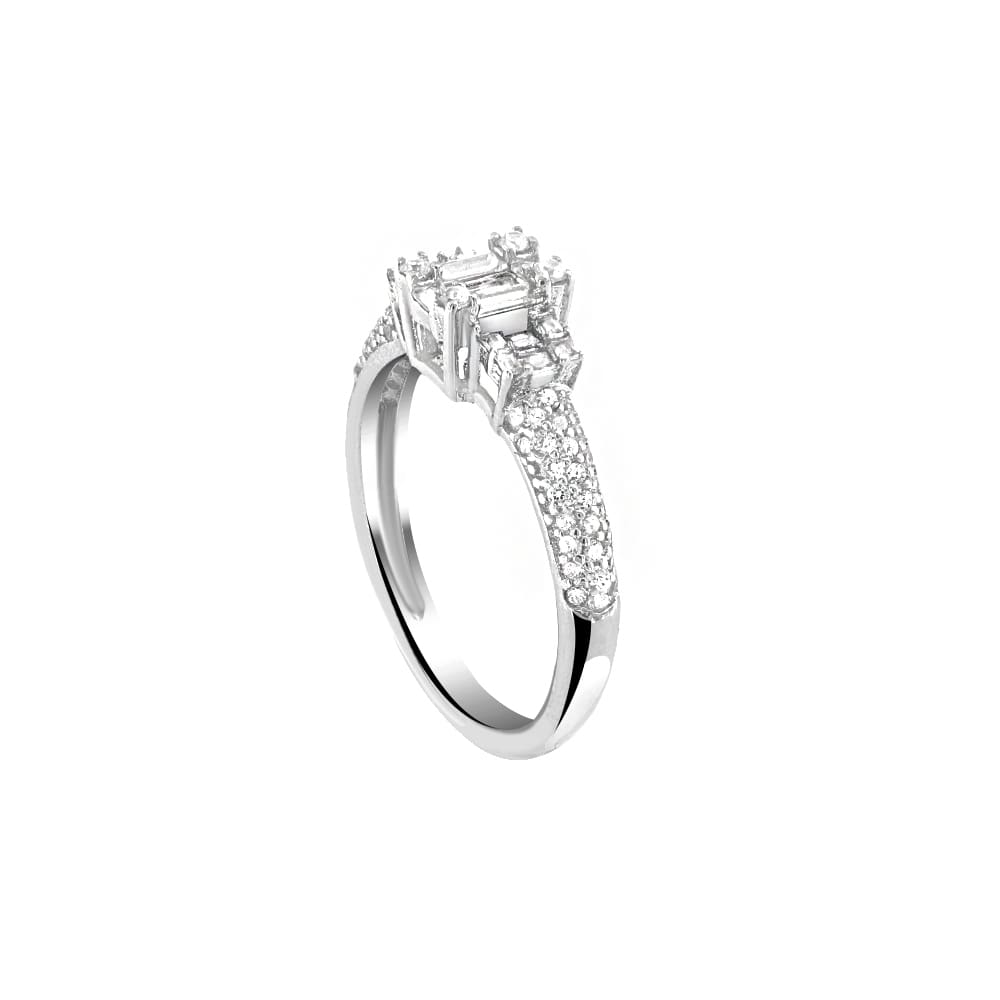γυναικείο ασημένιο δαχτυλίδι λευκά ζιργκόν D21200216
