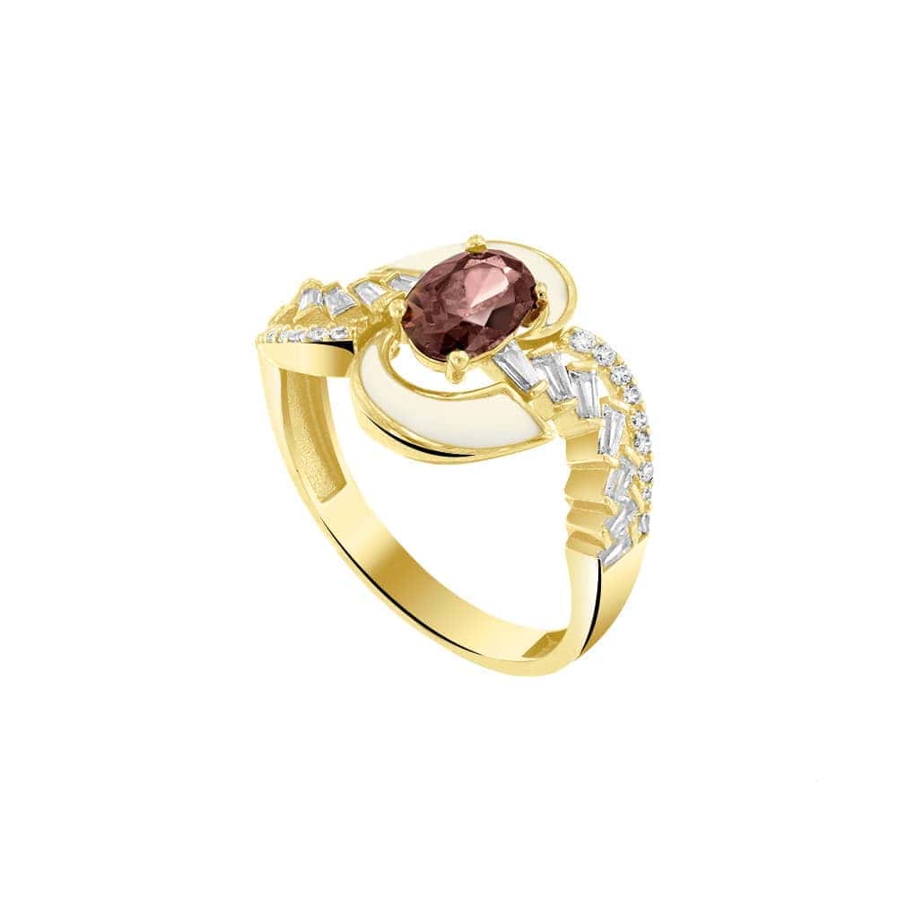 γυναικείο κίτρινο χρυσό δαχτυλίδι ζιργκόν D11100892