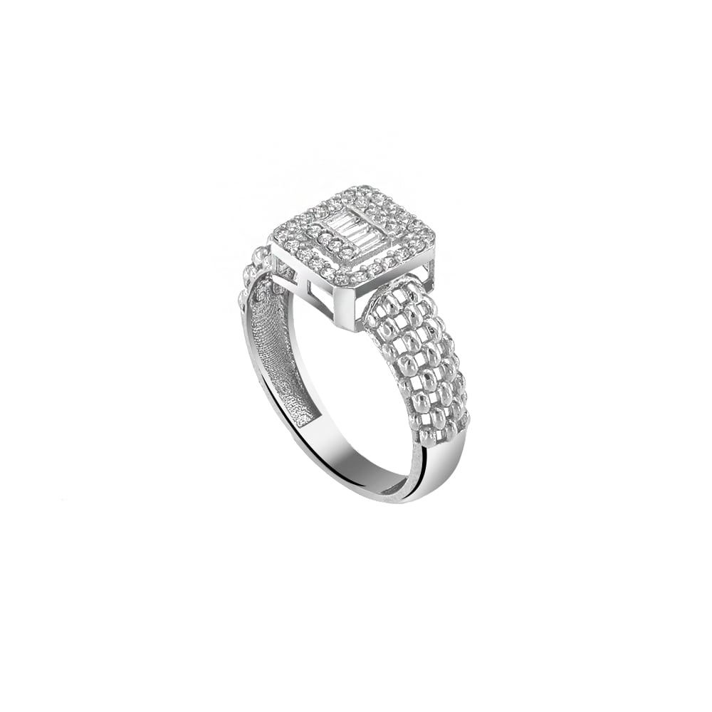 γυναικείο λευκόχρυσο δαχτυλίδι ζιργκόν D11200893