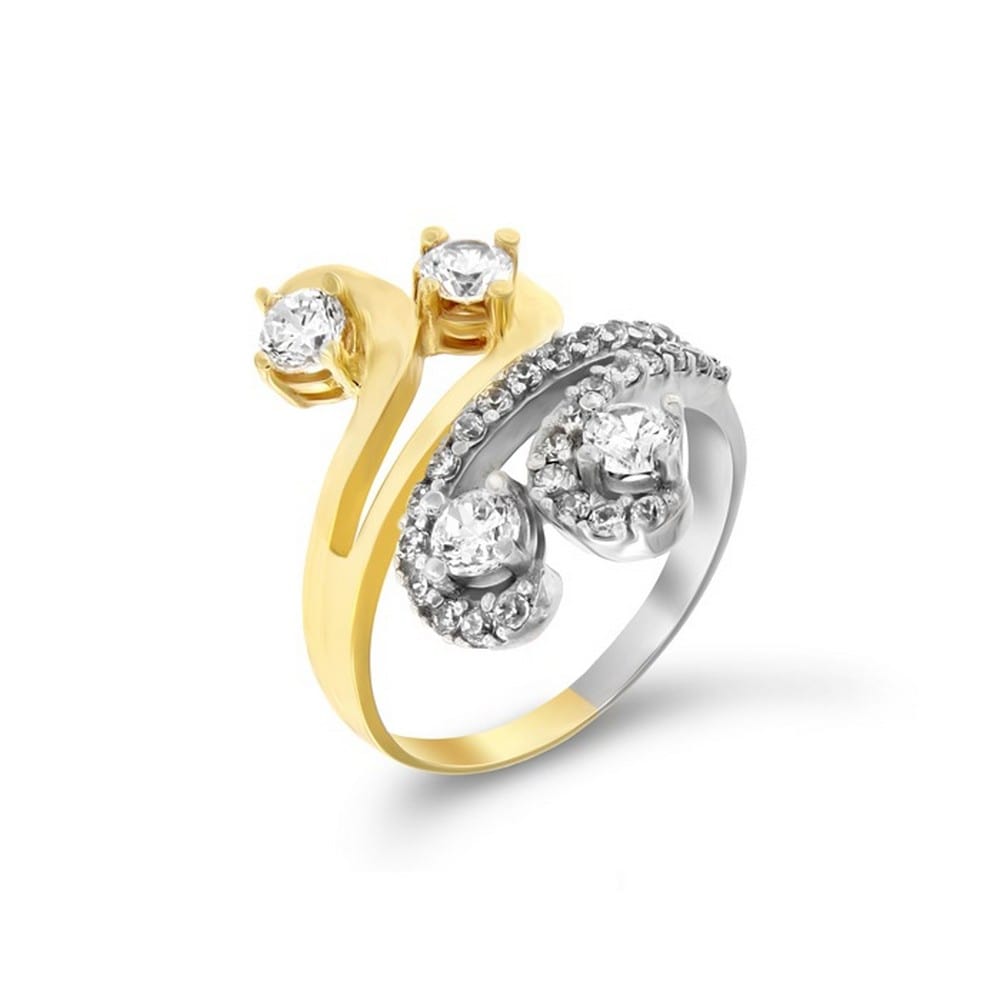 κίτρινο χρυσό γυναικείο δαχτυλίδι ζιργκόν D11400333