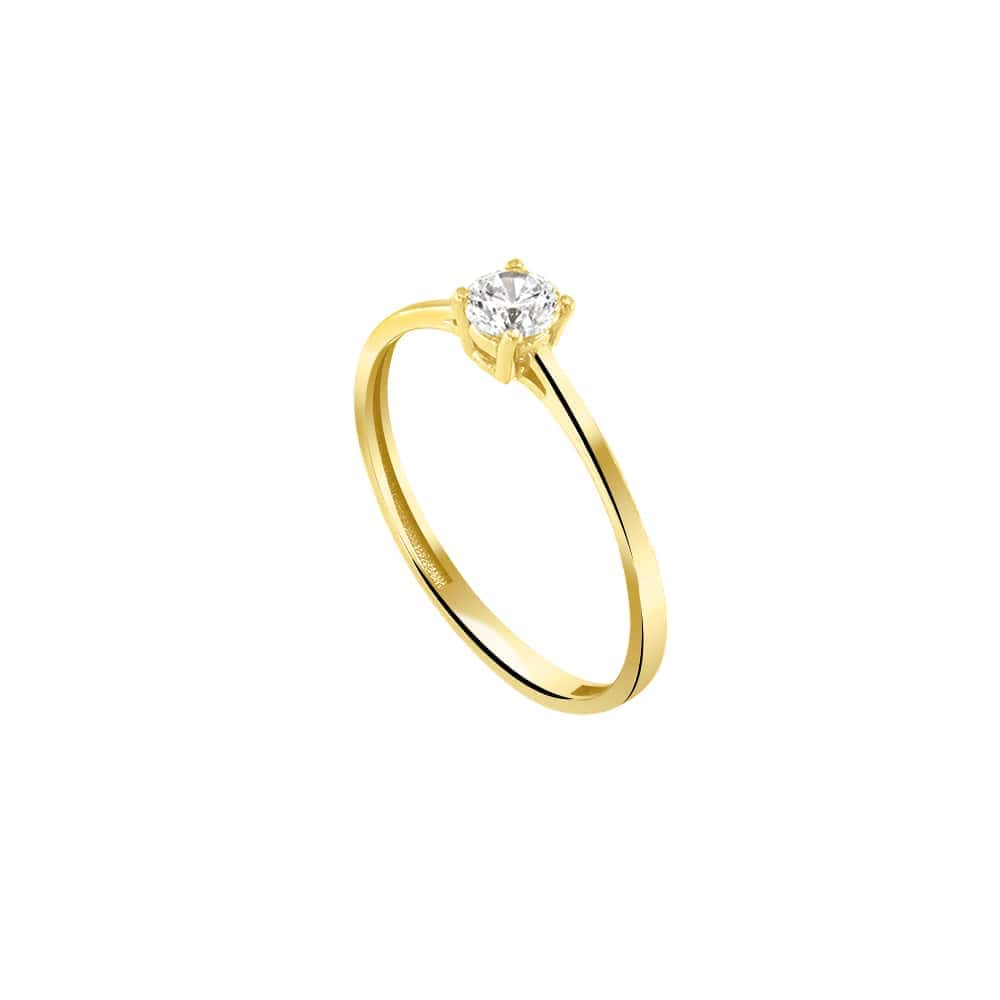 κίτρινο χρυσό μονόπετρο δαχτυλίδι ζιργκόν D11100917