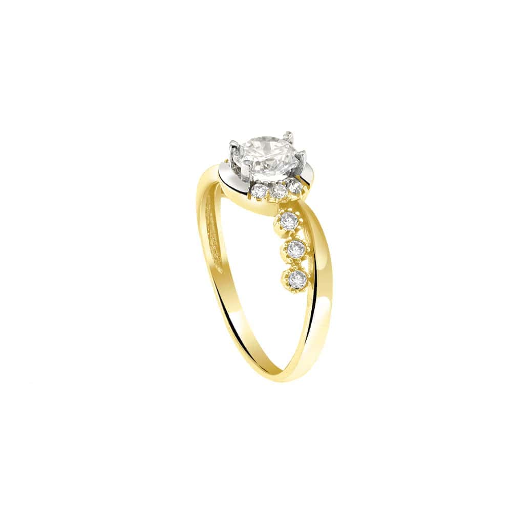 κίτρινο χρυσό μονόπετρο δαχτυλίδι ζιργκόν D11100971