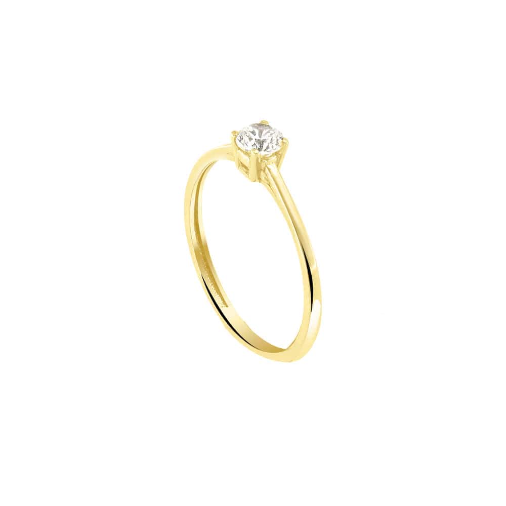 κίτρινο χρυσό μονόπετρο δαχτυλίδι ζιργκόν D11100977