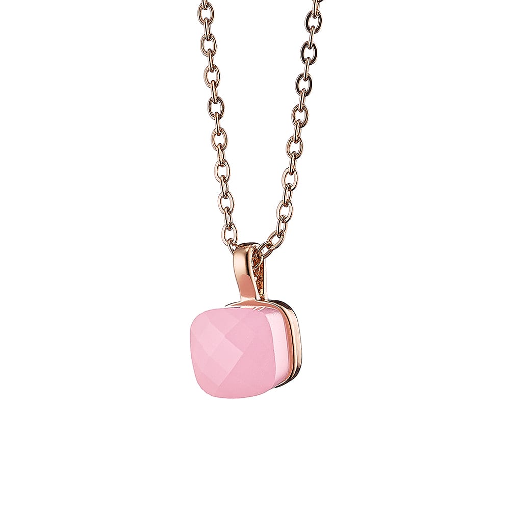 κολιέ Loisir Candy ροζ χρυσό ροζ κρύσταλλο 01L15-01212