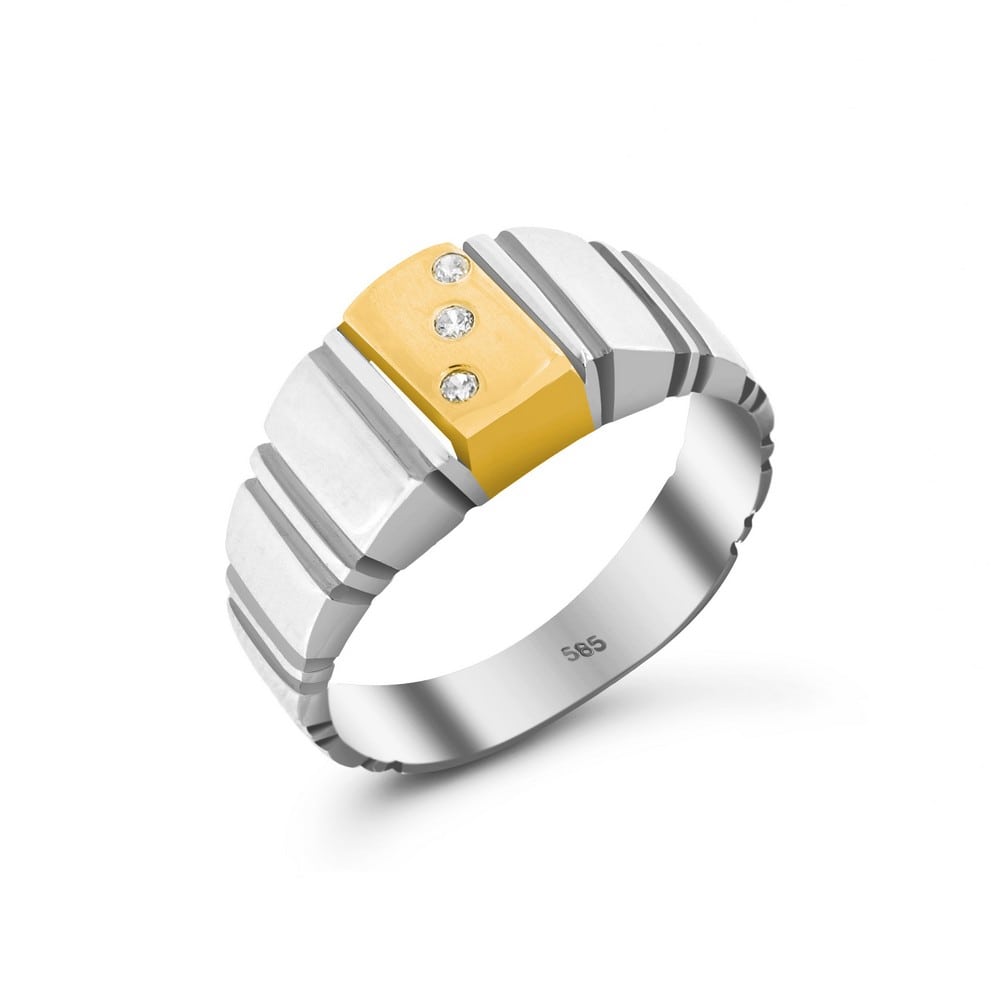 Λευκόχρυσο ανδρικό δαχτυλίδι ζιργκόν D11400578