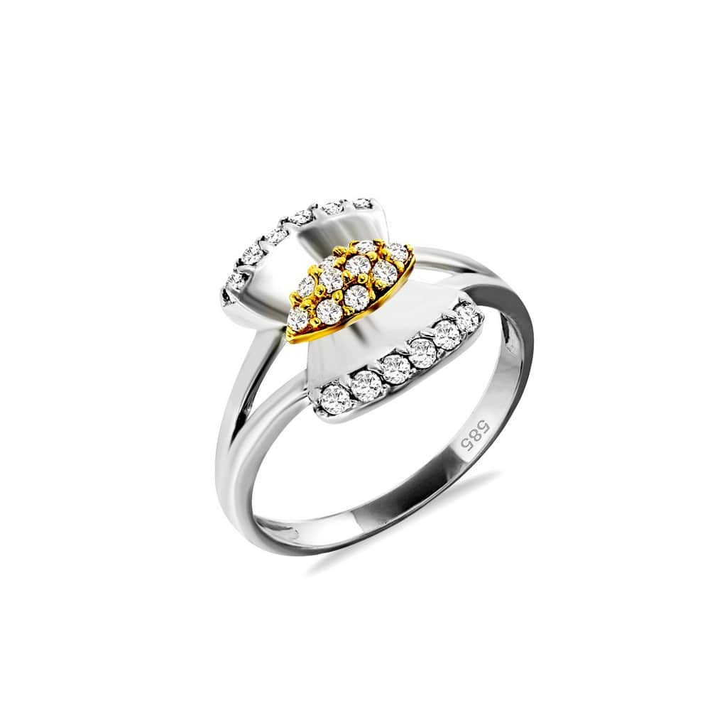 Λευκόχρυσό δαχτυλίδι γυναικείο φιόγκος D11400136