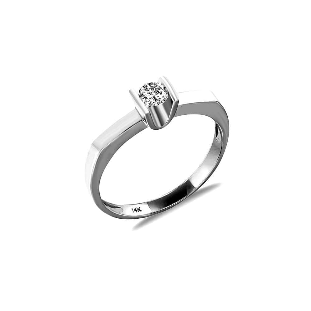 Λευκόχρυσο μονόπετρο δαχτυλίδι ζιργκόν 11200161