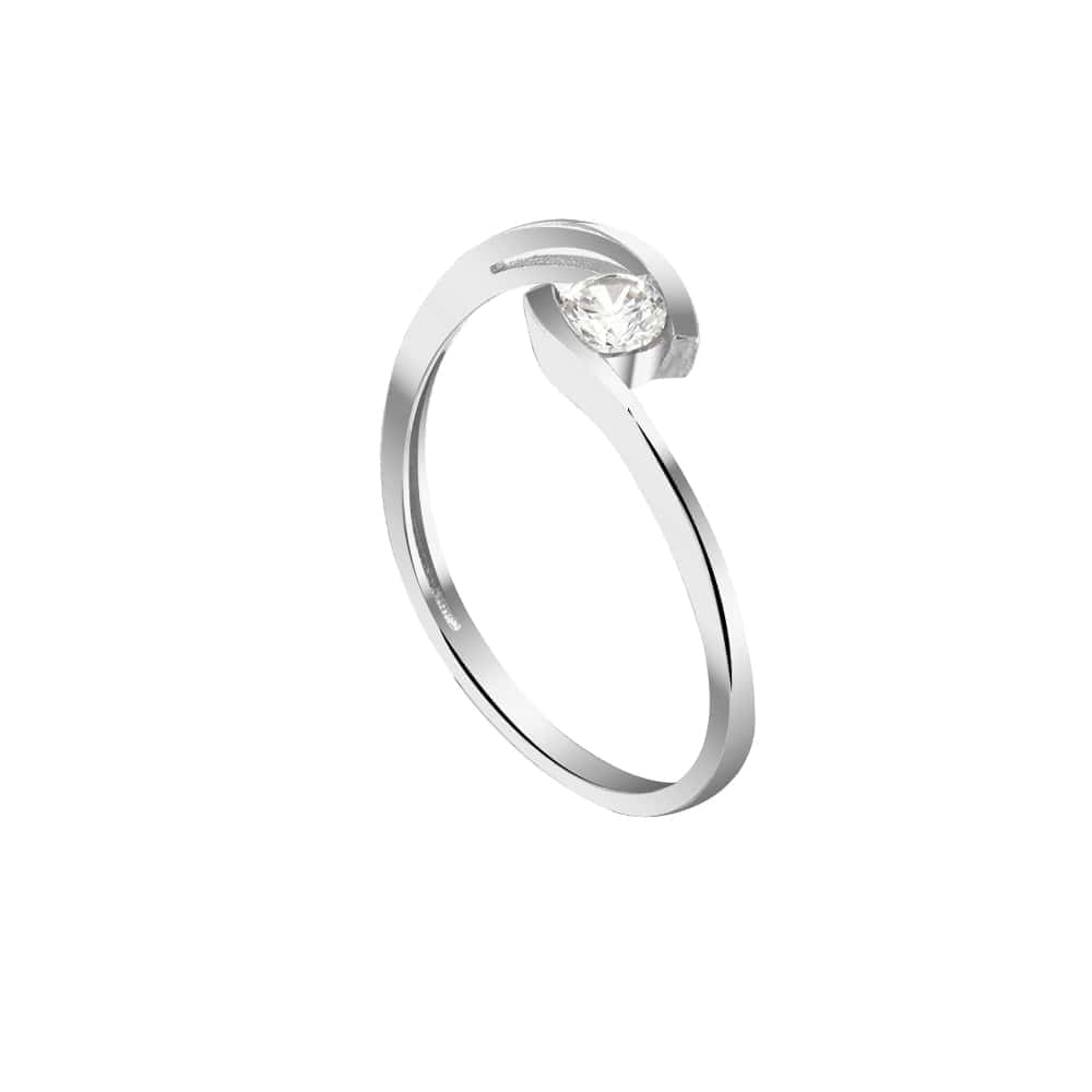 λευκόχρυσο μονόπετρο δαχτυλίδι ζιργκόν D11200990