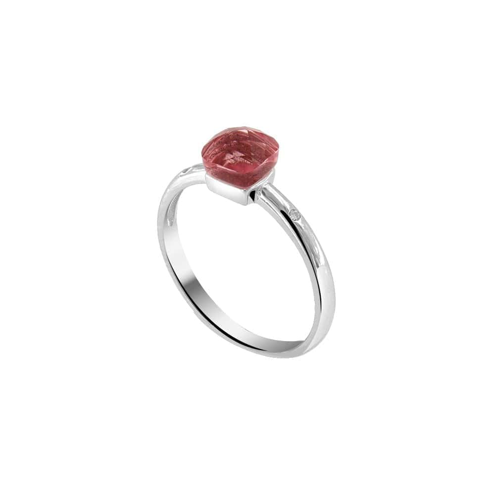 μονόπετρο ασημένιο δαχτυλίδι κόκκινο ζιργκόν D21200154