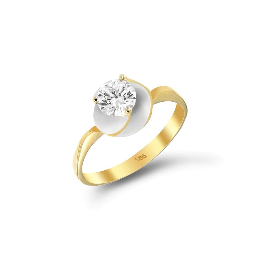 Μονόπετρο δαχτυλίδι κίτρινο χρυσό λουλούδι D11400227