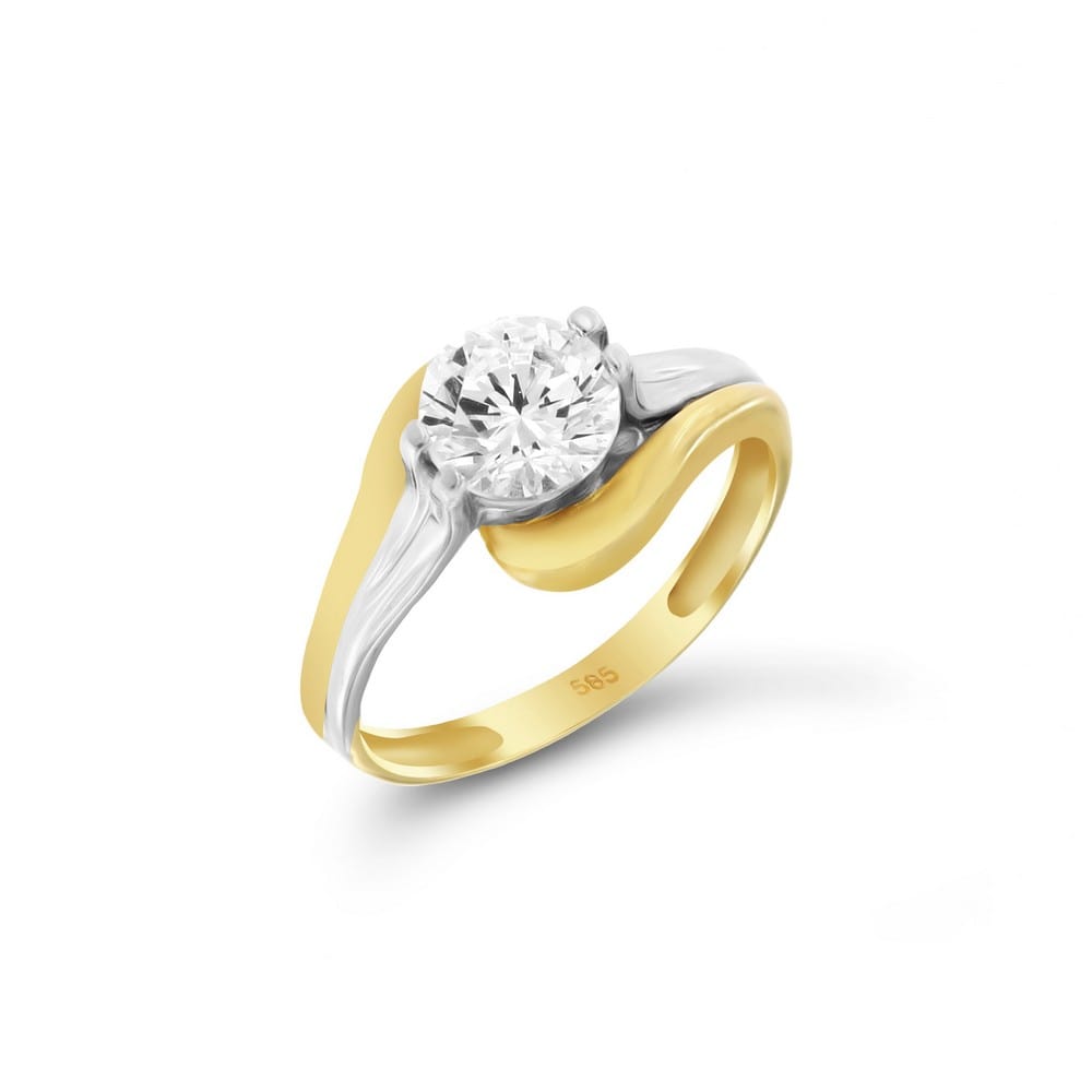 Μονόπετρο δαχτυλίδι κίτρινο χρυσό ζιργκόν D11400293