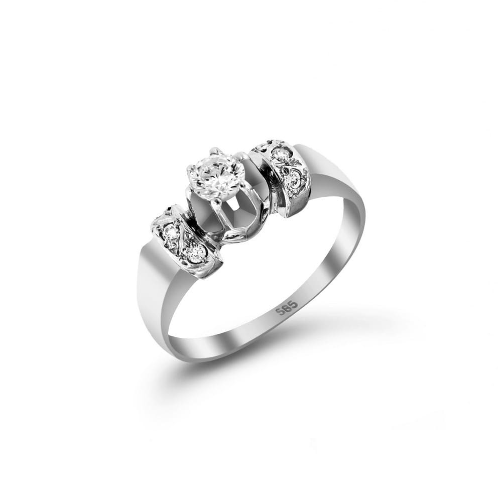 Μονόπετρο δαχτυλίδι λευκόχρυσο ζιργκόν D11200430