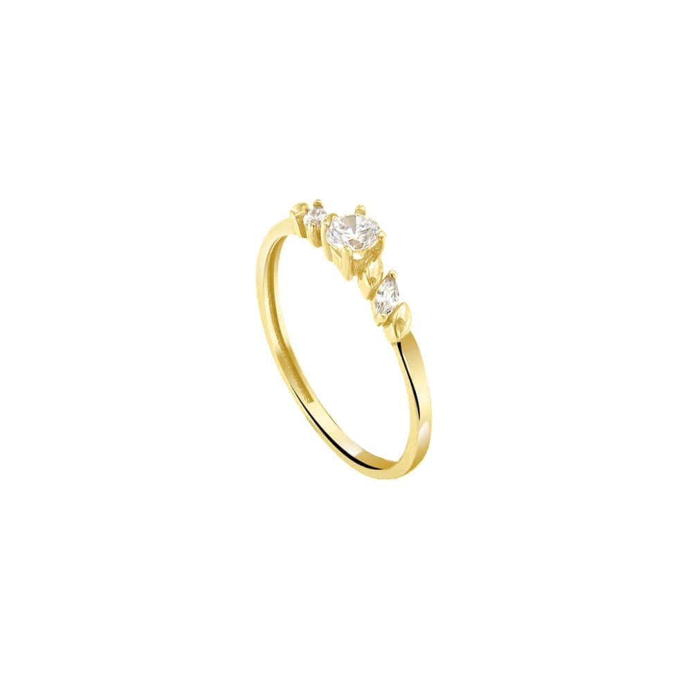 μονόπετρο κίτρινο χρυσό δαχτυλίδι ζιργκόν D11100955