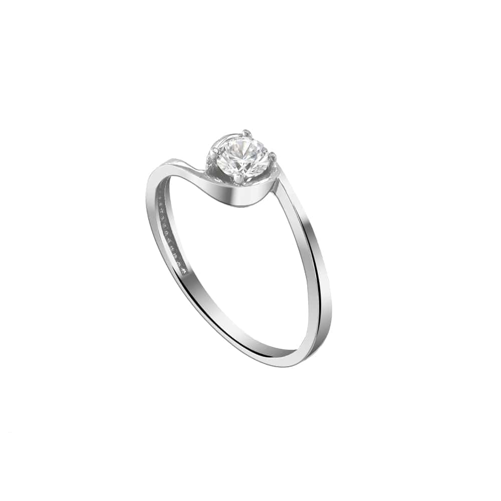 μονόπετρο λευκόχρυσο δαχτυλίδι ζιργκόν D11200951