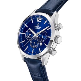 ανδρικό ρολόι Festina Chronograph Blue Leather F20542-2(a)