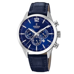 ανδρικό ρολόι Festina Chronograph Blue Leather F20542-2