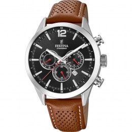 ανδρικό ρολόι Festina Chronograph Brown Leather F20542-6