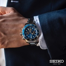 ανδρικό ρολόι χρονογράφος Seiko Prospex Save the Ocean Solar SSC741P1(b)
