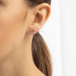 ασημένια γυναικεία καρφωτά σκουλαρίκια άπειρο SK21200245(a)