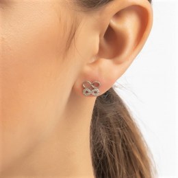 ασημένια γυναικεία καρφωτά σκουλαρίκια άπειρο SK21200245(b)