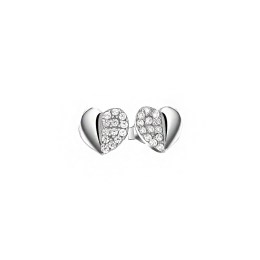 ασημένια γυναικεία καρφωτά σκουλαρίκια καρδιά SK21200242