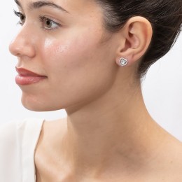ασημένια γυναικεία καρφωτά σκουλαρίκια καρδιά SK21200333(a)