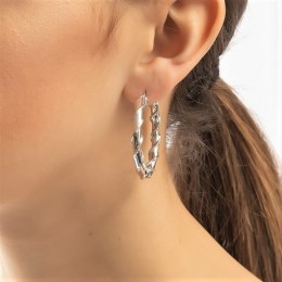 ασημένια γυναικεία σκουλαρίκια κρίκοι μεγάλοι SK21200282(b)