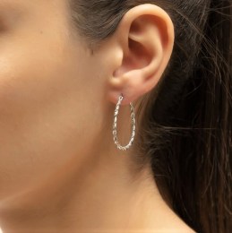 ασημένια γυναικεία σκουλαρίκια κρίκοι μεσαίοι SK21200216(b)