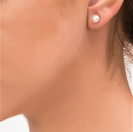 ασημένια καρφωτά γυναικεία σκουλαρίκια πέρλα SK21200179(b)