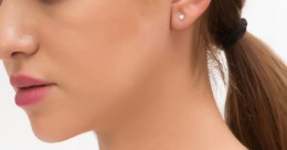 ασημένια καρφωτά γυναικεία σκουλαρίκια πέρλα SK21200185(a)