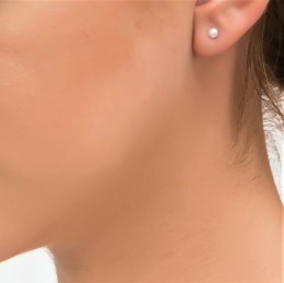 ασημένια καρφωτά γυναικεία σκουλαρίκια πέρλα SK21200185(b)