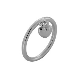 ασημένιο γυναικείο δαχτυλίδι κρεμαστή καρδιά D21200024