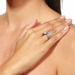 ασημένιο γυναικείο δαχτυλίδι λευκά ζιργκόν D21200111(b)