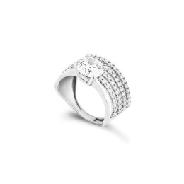 ασημένιο γυναικείο δαχτυλίδι λευκά ζιργκόν D21200111