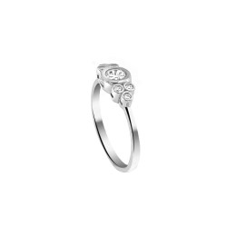 ασημένιο γυναικείο δαχτυλίδι λευκά ζιργκόν D21200224