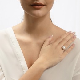 ασημένιο γυναικείο δαχτυλίδι μαργαριτάρι D21200237(a)