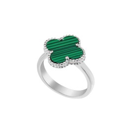 ασημένιο γυναικείο δαχτυλίδι πράσινος σταυρός D21200248