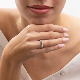 ασημένιο γυναικείο δαχτυλίδι ραβδωτό D21200245(a)