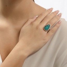 ασημένιο γυναικείο δαχτυλίδι τιρκουάζ ζιργκόν D21200240(b)