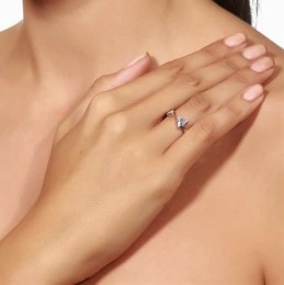 ασημένιο γυναικείο δαχτυλίδι τριγωνικό σχήμα D21200094(b)