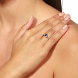 ασημένιο γυναικείο δαχτυλίδι μπλε ζιργκόν D21200103(b)